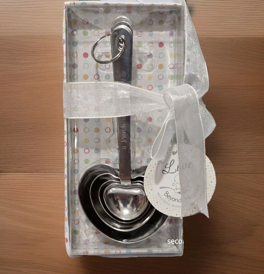 Kate Aspen Love Beyond Measure Heart Shaped Silver 4 pc. Measuring Spoon Set